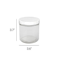 16oz Glass Jar -  White Cap - 12ct