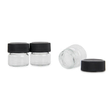 Borosilicate Clear Glass - Black Cap Container - 5ML - 144 ct