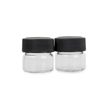 Borosilicate Clear Glass - Black Cap Container - 5ML - 144 ct