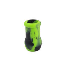 Aqua Silicone N Glass Water Pipe - BEAKER - Green / Black
