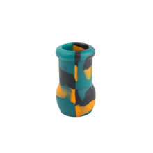 Aqua Silicone N Glass Water Pipe - BEAKER - Green / Black / Orange