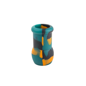 Aqua Silicone N Glass Water Pipe - BEAKER - Green / Black / Orange