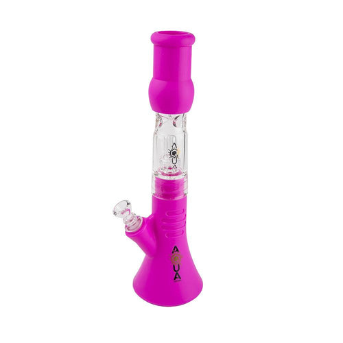 Aqua Silicone N Glass Water Pipe - BEAKER - Pink
