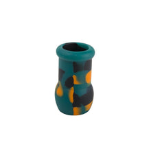 Aqua Silicone N Glass Water Pipe - STRAIGHT - Green / Black / Orange