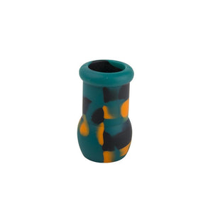 Aqua Silicone N Glass Water Pipe - STRAIGHT - Green / Black / Orange