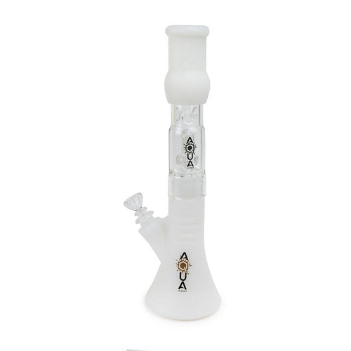 Aqua Silicone N Glass Water Pipe - BEAKER - White