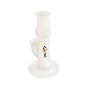 Aqua Silicone N Glass Water Pipe - STRAIGHT -  White