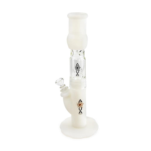 Aqua Silicone N Glass Water Pipe - STRAIGHT -  White