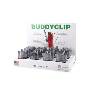 Buddy Roach Clip Lighter Case Display - Smoke Grey