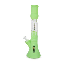 Aqua Silicone N Glass Water Pipe - BEAKER - Neon Green