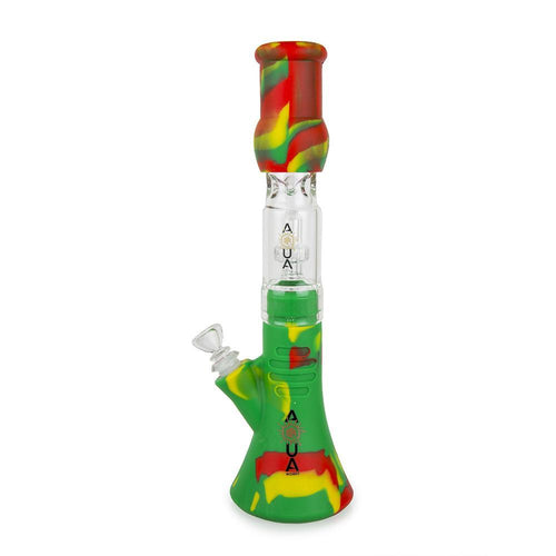 Aqua Silicone N Glass Water Pipe - BEAKER - RASTA