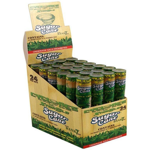 Cyclone Slow Burn Hemp Cones Sugar Cane - 24ct