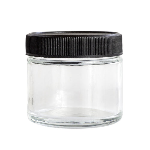 2oz Glass Jar - Black Cap- 168ct