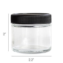 2oz Glass Jar - Black Cap- 168ct