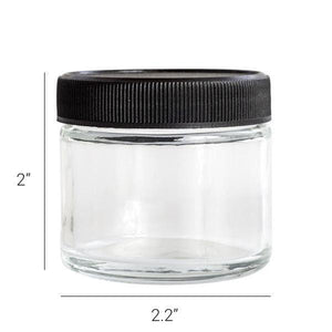 2oz Glass Jar - Black Cap- 168ct